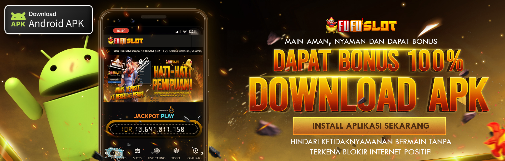 BONUS DOWNLOAD APK FREECHIP 100% 2 JUTA FUFUSLOT